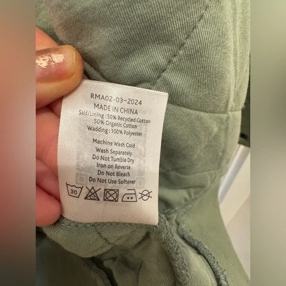 Quilted Green Hooded Jacket passenger women’s large cotton - Picture 4 of 7